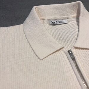 Zara Medium Zip Up Collared Shirt